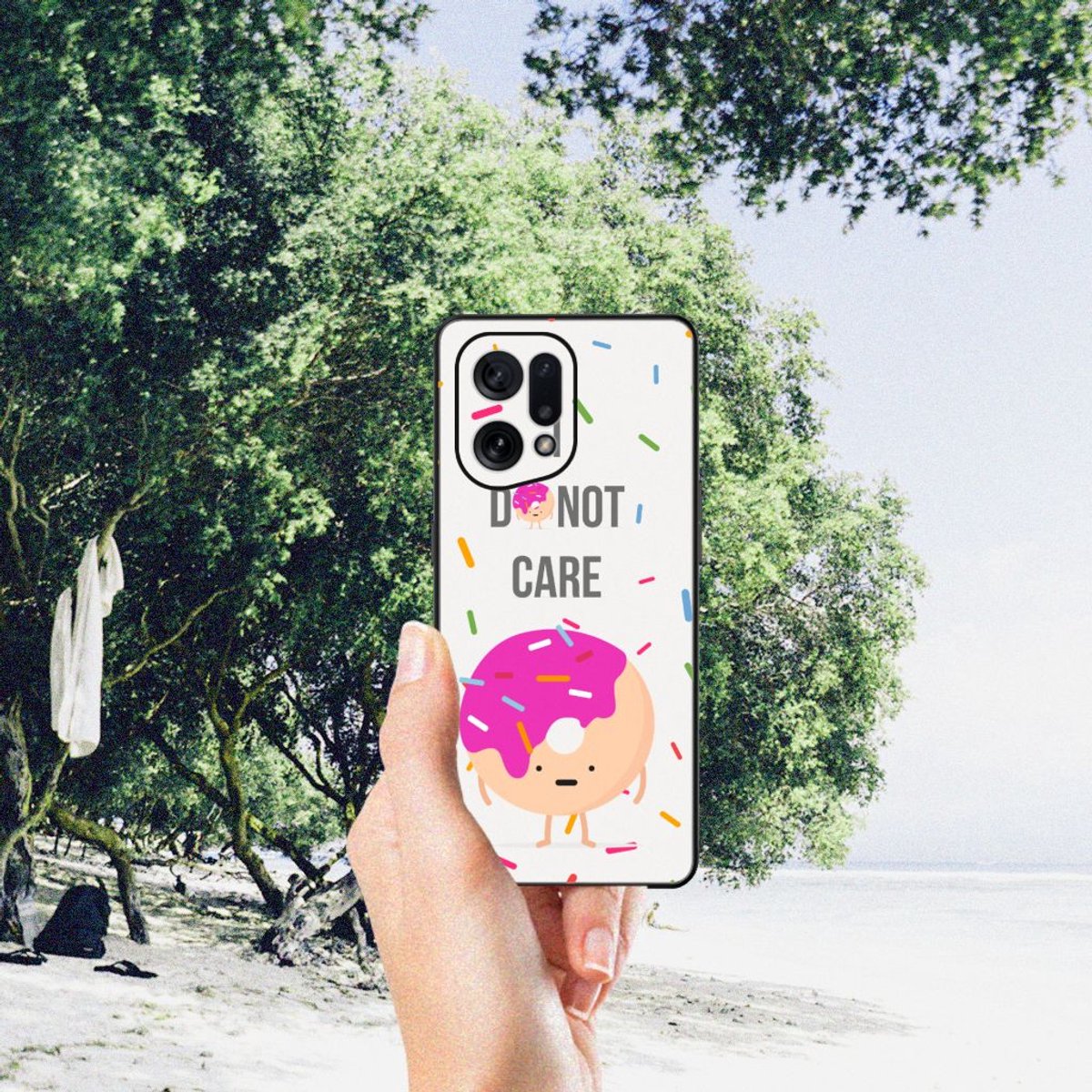 OPPO Find X5 Back Cover Hoesje Donut Roze