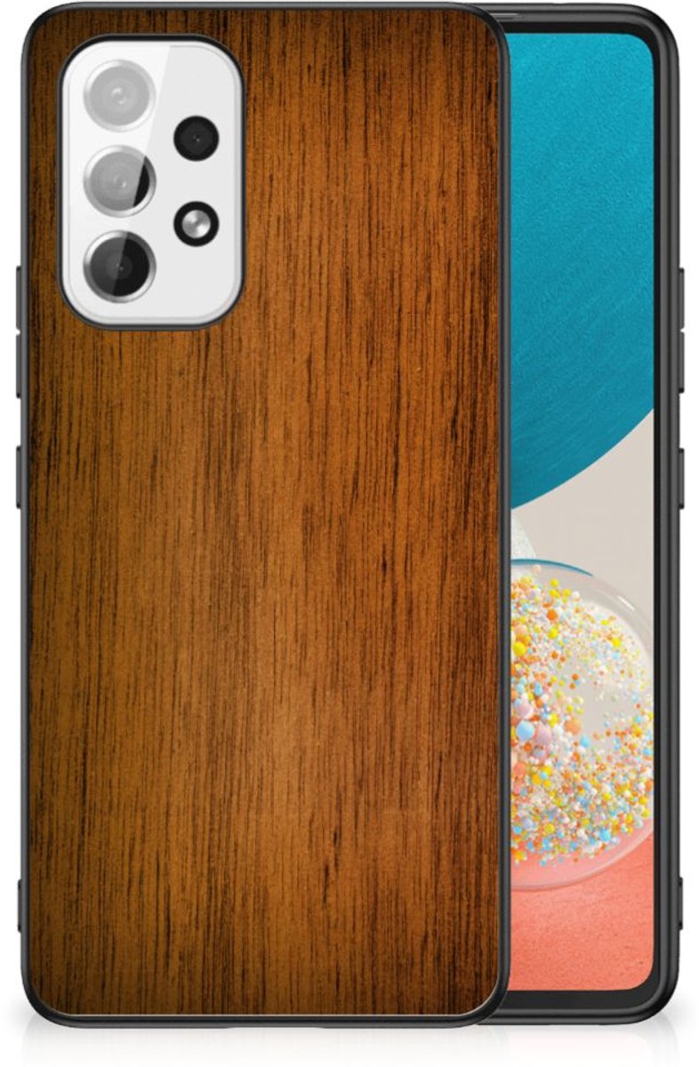 Samsung Galaxy A53 Houten Print Telefoonhoesje Donker Hout