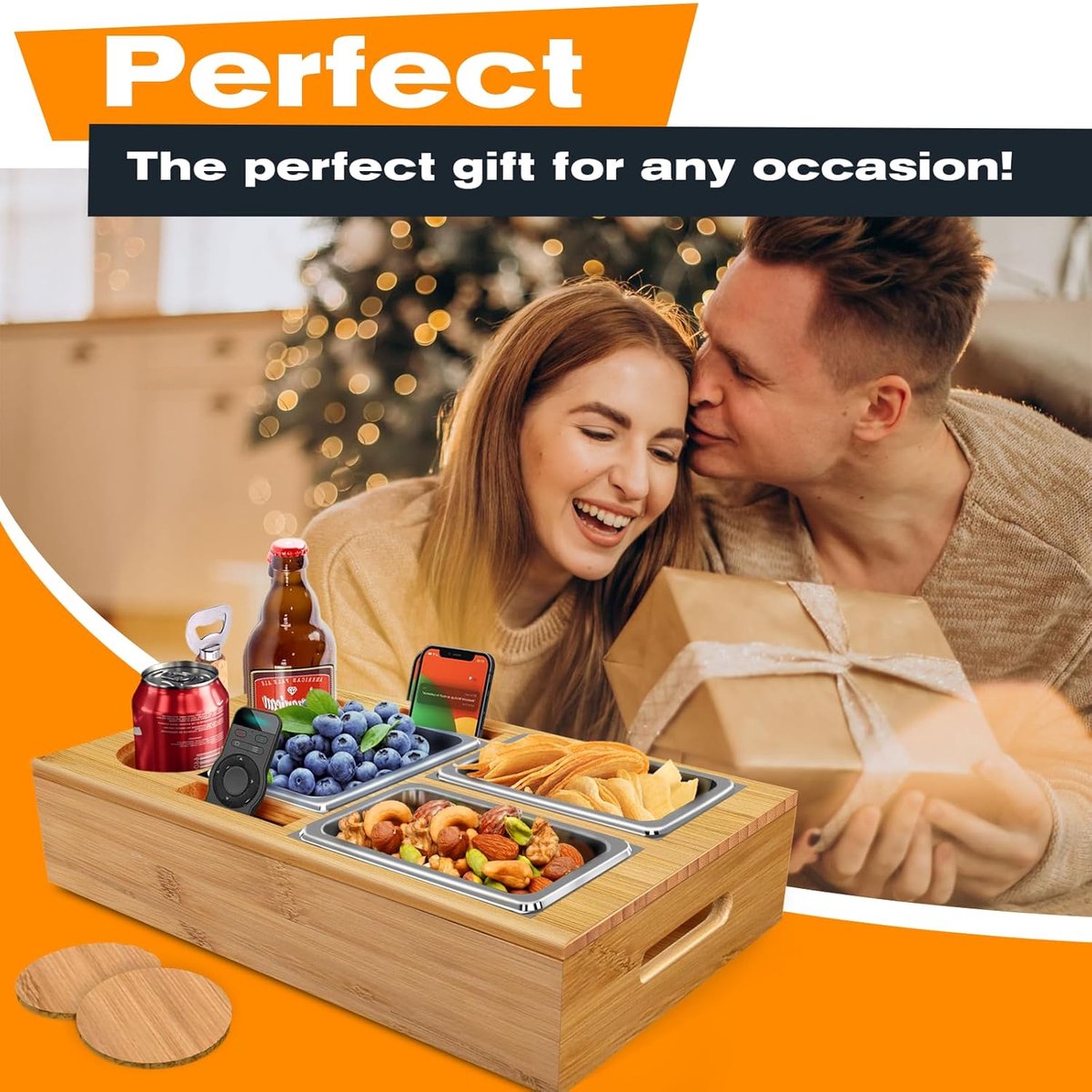Couch Bar,Couchbar Sofa,Couchbar Snackbox, Weinhalter für die Couch