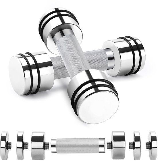 Korte halterset rubber gecoat gietijzer gewichten voor dames en heren krachttraining (2 x 20 kg - Zwart Korte halterset rubber gecoat gietijzer gewichten voor dames en heren krachttraining (2 x 20 kg - Zwart