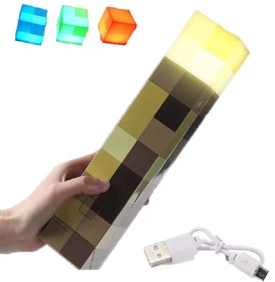 zaklamp - nachtlampje - USB oplaadbaar met gesp 11 inch - slaapkamer decor licht - 4 kleuren van Merkloos — afbeelding 4