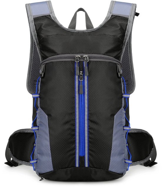 Flintronic Lichtgewicht ademende fietsrugzak, 8L waterdichte ademende fietsrugzak, hydratatierugzak, reflecterende tas, opvouwbare hardloopdagrugzak voor fietsen, joggen, wandelen - donkerblauw