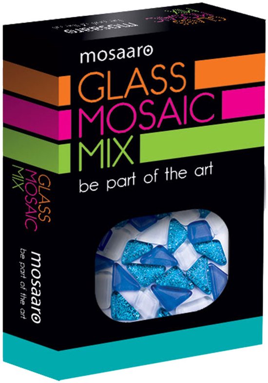 Mix de matériaux pour mosaïque Mosaaro : Blauw, Wit, bleu Glitter MA5001
