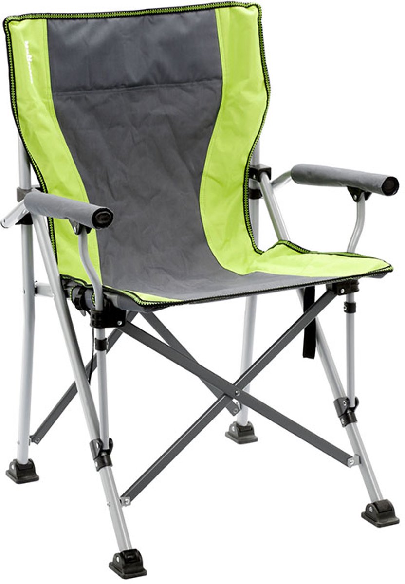 Brunner Klapstoel Raptor - Groen/Grijs - Opvouwbare Campingstoel - Stalen Frame - Lichtgewicht 4,6 kg - 110 kg Draagkracht - 94 x Ø16 cm Ingeklapt