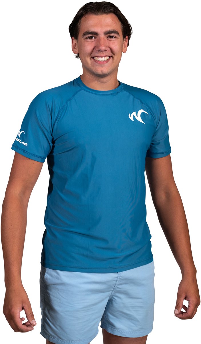 Watrflag Rashguard Cadiz - Heren - Blauw - UV beschermend surf shirt regular fit XS