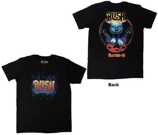 Rush - Tour '74-'75 Heren T-shirt - L - Zwart