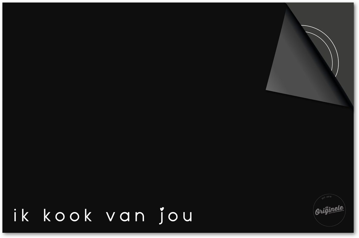 Inductie Beschermer Quote 'Ik Kook' print Exclusief 81x52cm