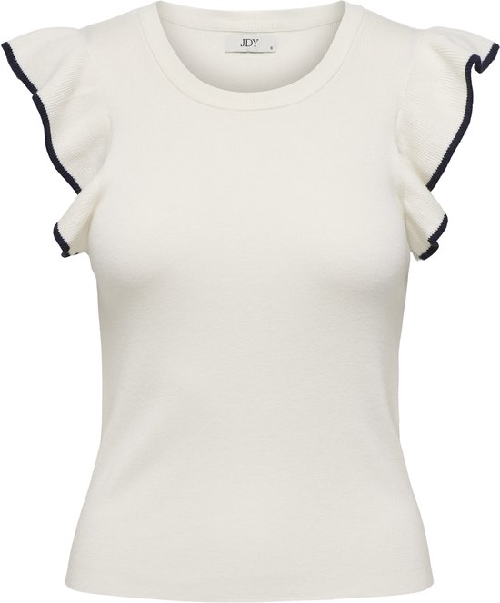 JDY - JDYADELE S/L O-NECK FRILL TOP KNT T-shirt Femme