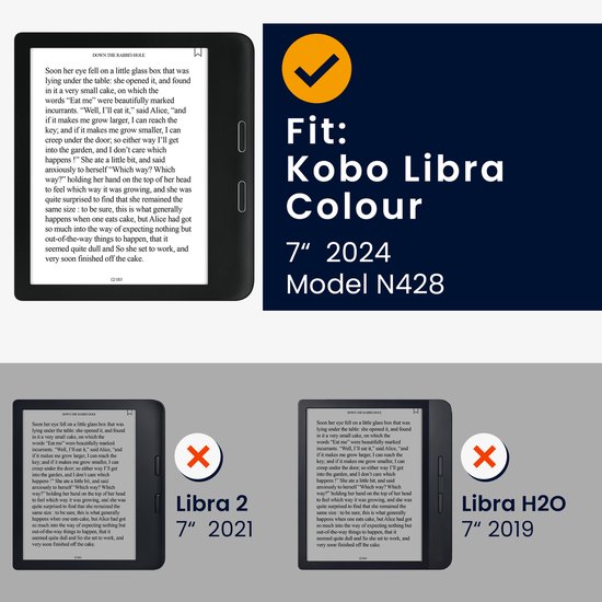 kwmobile e-reader hoesje geschikt voor Kobo Libra Colour hoes - Ereader flip case met standaard - E reader cover van kunstleer - In petrol van Merkloos — afbeelding 3
