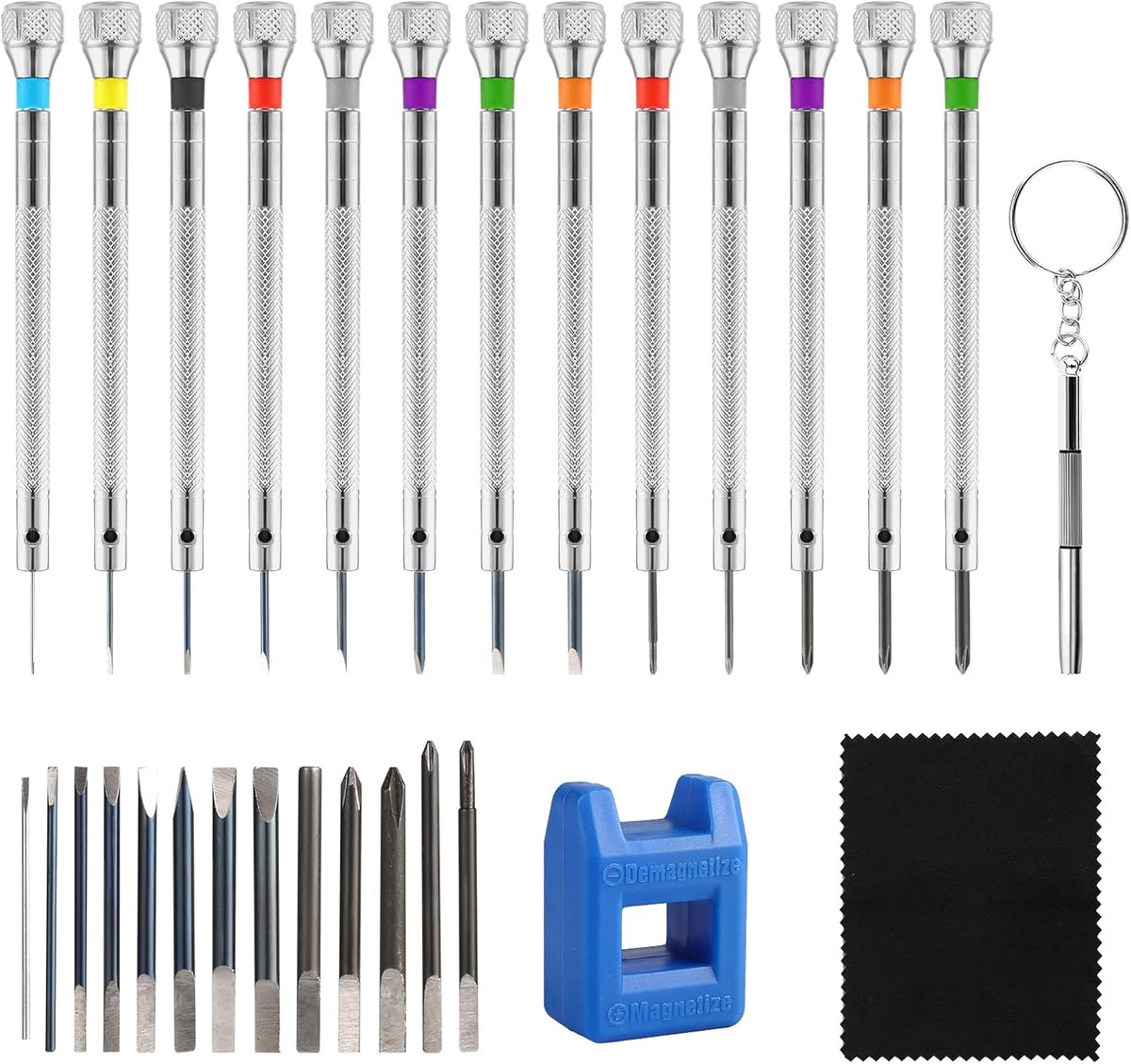 13Pcs Watch Screwdriver Set - Mini Watch Screwdriver - Flathead with Replacement Blades voor Horloge, Brillen, Sieraden, Elektronische Producten Reparatie