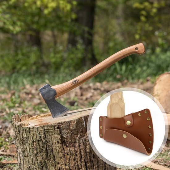Inovra Plus - Bijlhoes en beschermhoes voor scherpe bijl - Leren bijlschede - 115 cm bijlrand - Outdoor camping en wandelen - Jachthulpmiddel — afbeelding 2