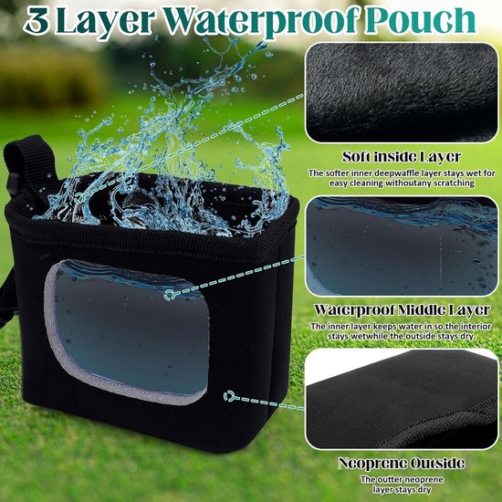 Reinigingszak voor golfballen en accessoires - Waterdichte golfbalreinigingstas — afbeelding 4