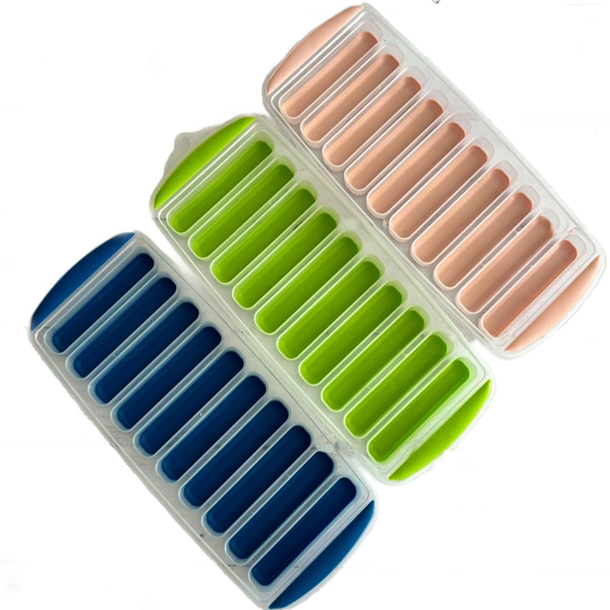 Ibenzoa® Herbruikbare Siliconen IJsvormpjes voor Zelfgemaakte Dranken en Voeding - Set van 3 Stuks