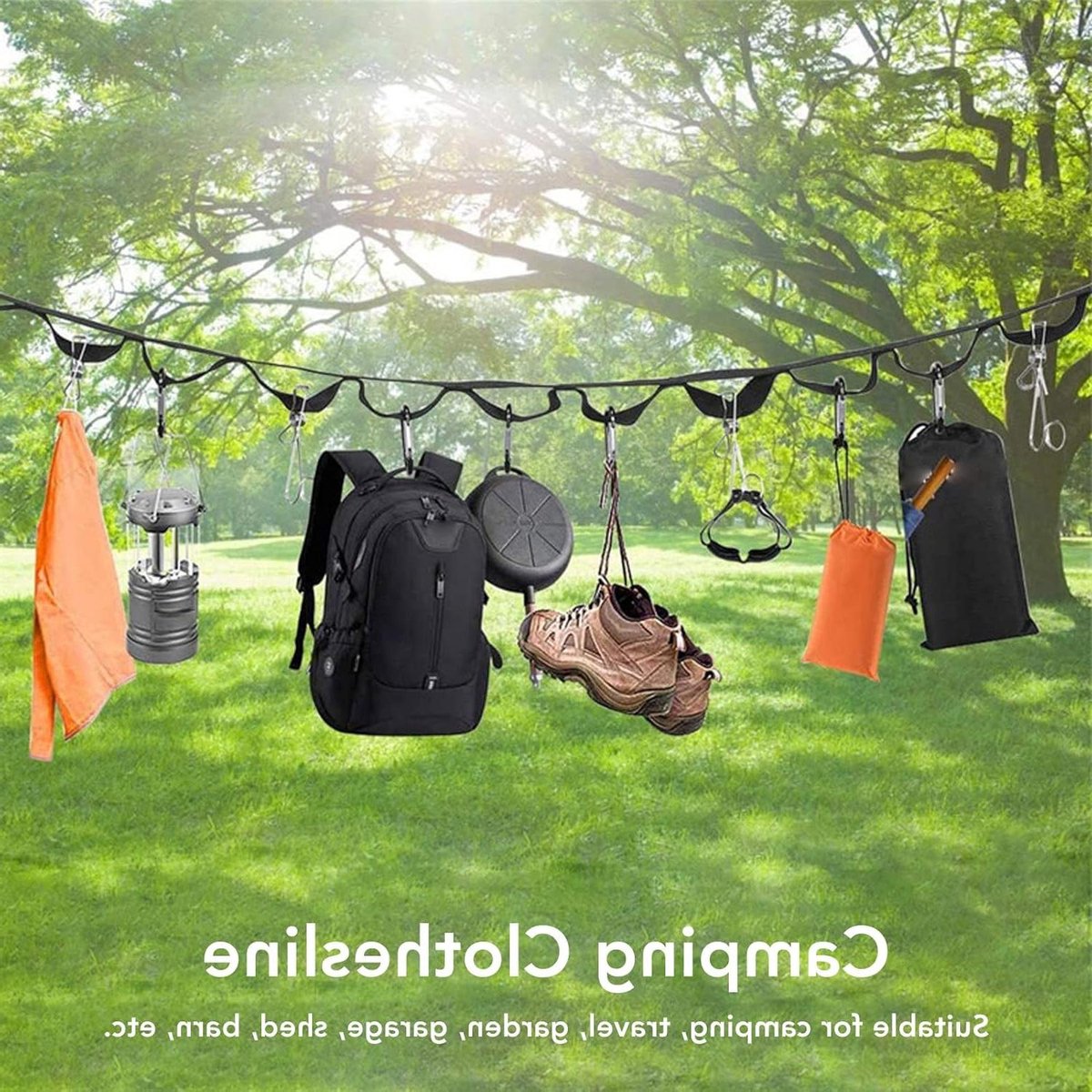 Inovra- Waslijn Uittrekbaar - Camping Waslijn - Drooglijn Buiten - Nylon Waslijn - Weerbestendig - Lichtgewicht 167 g