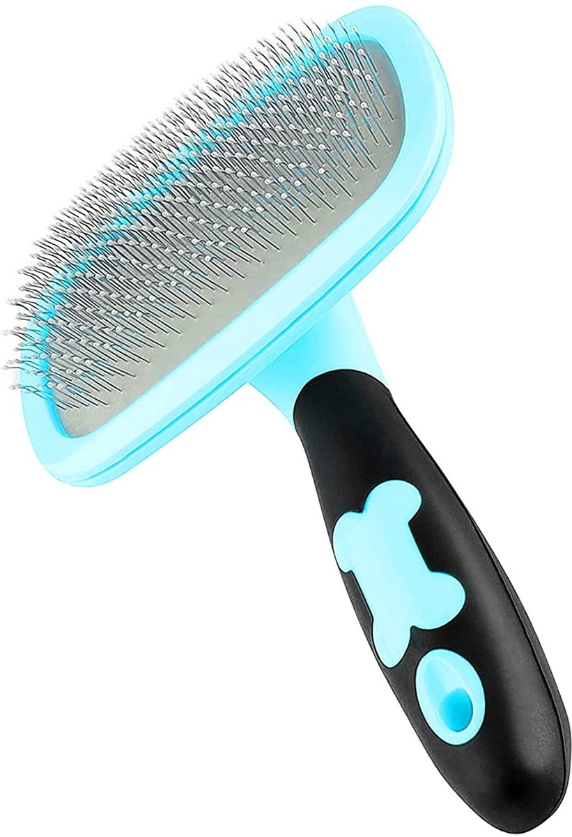 Ibenzoa® Dierenverzorgingsborstel voor Honden en Katten met Zachte Massagefunctie, Flexibele Vachtverzorging