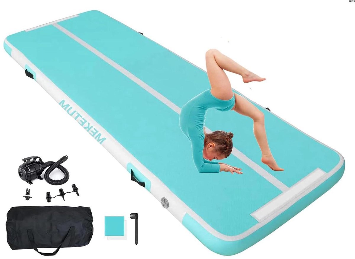 RFWR® Opblaasbare Gymnastiekmat - Antislip Sportmat voor Thuis en Buiten - 2m, 3m, 4m, 5m, 10/20 cm