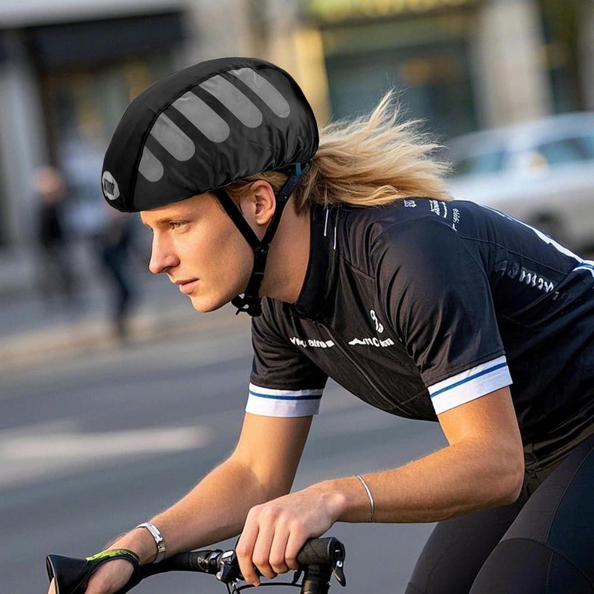 Allecto Plus - Regenbescherming voor fietshelm - Waterdichte helmhoes - Reflecterende universele hoes voor fietsen - Reizen en alle helmen