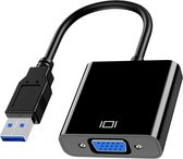 Qost - Adaptateur USB 3.0 vers VGA - Full HD 1080P 60Hz - USB 3.0 Male vers VGA Femelle - Zwart