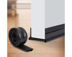 Koude-isolatie aan de onderkant van de deur- NIEUWE siliconen afdichtingsstrip zonder lijm- geluidsdichte deur- tochtwerende deurdrempelafdichting (zwart- 1M)