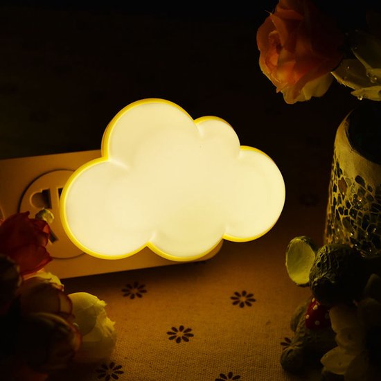 2 Stuks Wolkvormige Nachtlampjes-Kinder-nachtlampjes Met Licht Sensor, Kleine LED-wandlampjes Met Stekker, Geschikt Voor Babykamers, Gangwandlampjes En Trapverlichting