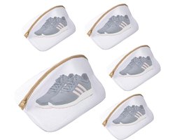 Waszak-waszak schoenen-waszak voor schoenen-5 netwaszakken voor schoenen - waszakken met rits ter bescherming van schoenen - geschikt voor sneakers, sportschoenen, slippers - Wit - 40x24x24cm