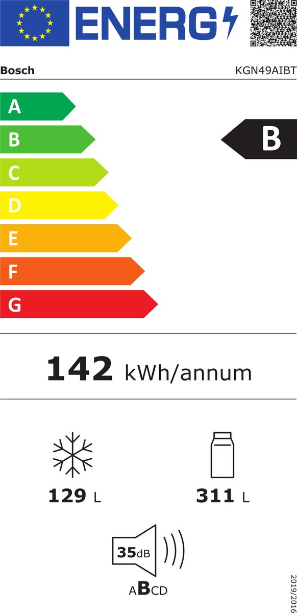 Bosch KGN49AIBT - Serie 6 - Koelkast - Koel-vriescombinatie - 203 x 70 cm - Extra breed - RVS - Energielabel B - Zeer stil- Total No Frost: Nooit meer ontdooien - VitaFresh XXL 0°C: houd etenswaren langer vers met extra ruime vershoudlades — afbeelding 2