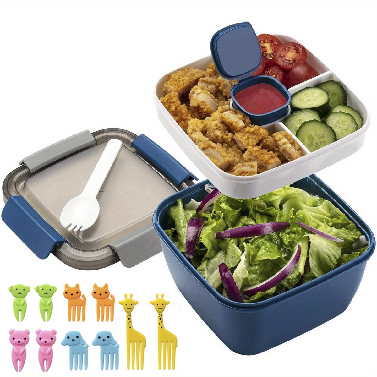 Magnetron lunchbox lunchbox met vakken en grote inhoud voor studenten lunchbox milieuvriendelijke vierzijdige gesp koelkast pp vershoudbox