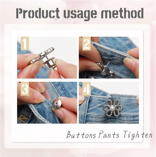 10 Pcs Button Pants Tighten Up - Pants Button Clips - Pants Tightening Clip - Adjustable Waist Buckles voor Sneller Kleding Gebruik van Merkloos	 — afbeelding 5