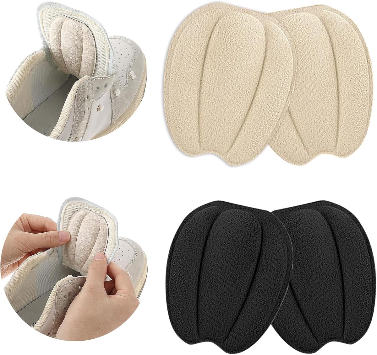 36 paar vilten antislip voetstickers, onzichtbare hiel-inzetstukken, tongbeschermer, inlegzolen, schoen, tongpads voor mannen, schoenen, tongpads voor schoenen, hielpads voor man, wit, los kussen (8,2