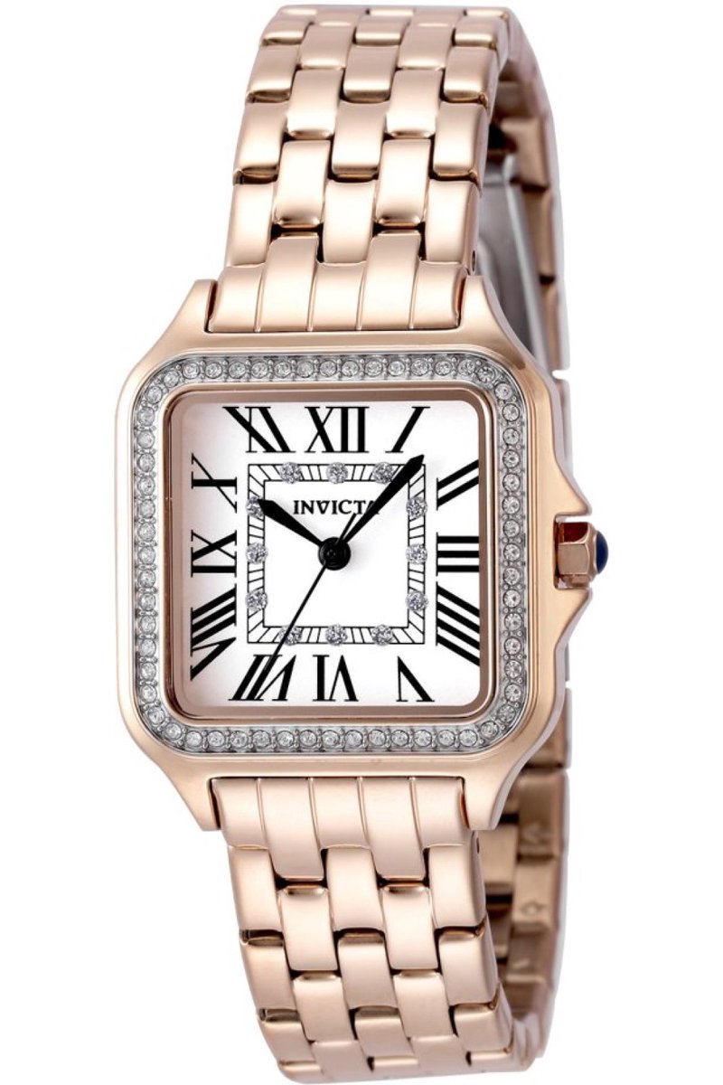 Invicta Angel 48997 Dames Horloge - Waterdicht - Analoog - Quartz Uurwerk - Roestvrij Staal met zilveren Wijzerplaat - 28mm