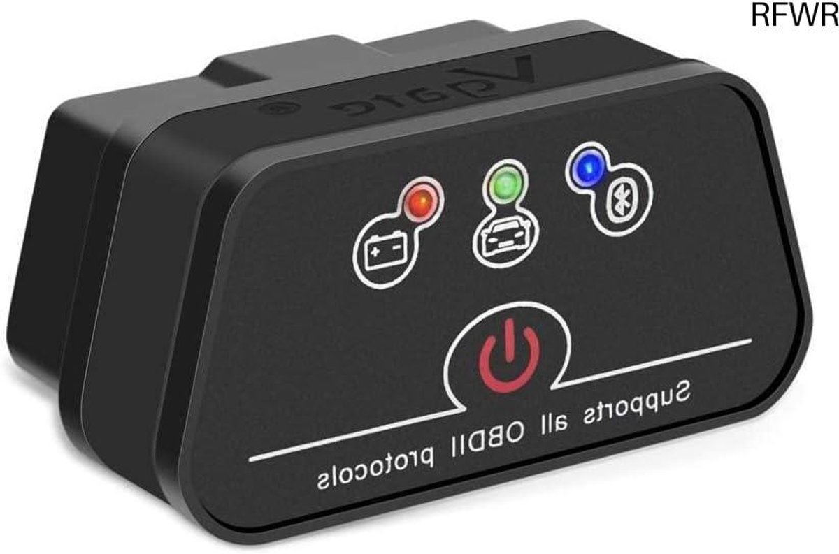 RFWR® Bluetooth OBD2 Adapter Scanner voor Auto - Compatibel met iOS, Android en Windows