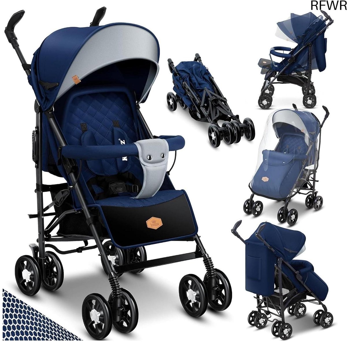 RFWR® Opvouwbare Kinderwagen met 360 Graden Wielen en Accessoires