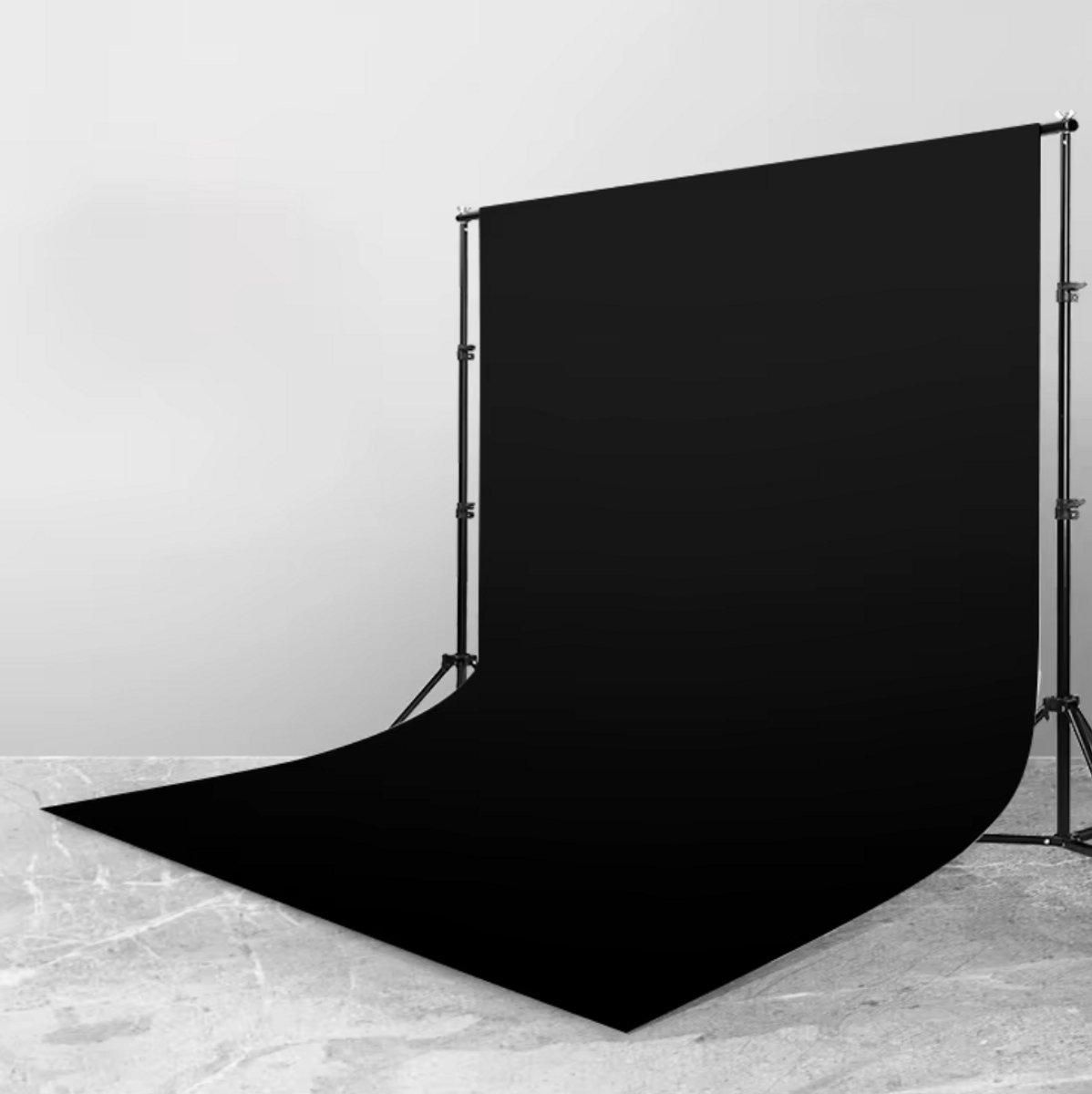 Fotografie Achtergrond Gladde Mousseline Katoen Zwart 2x3m Scherm Doek voor Fotostudio Video