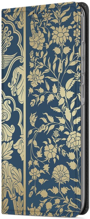 Étui portefeuille pour Samsung Galaxy A56 | Smart Cover A36 Fleurs beiges