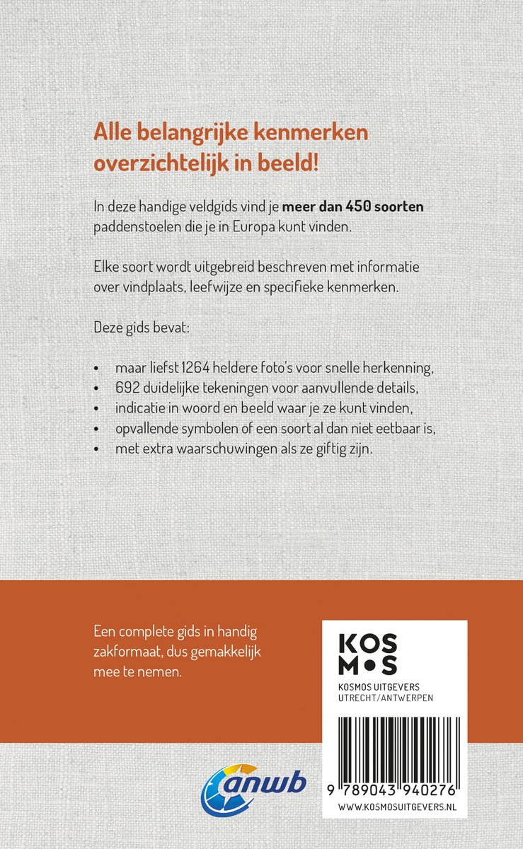 Welke is dat? Natuurgidsen - Welke paddenstoel is dat? ANWB Paddenstoelengids - back cover