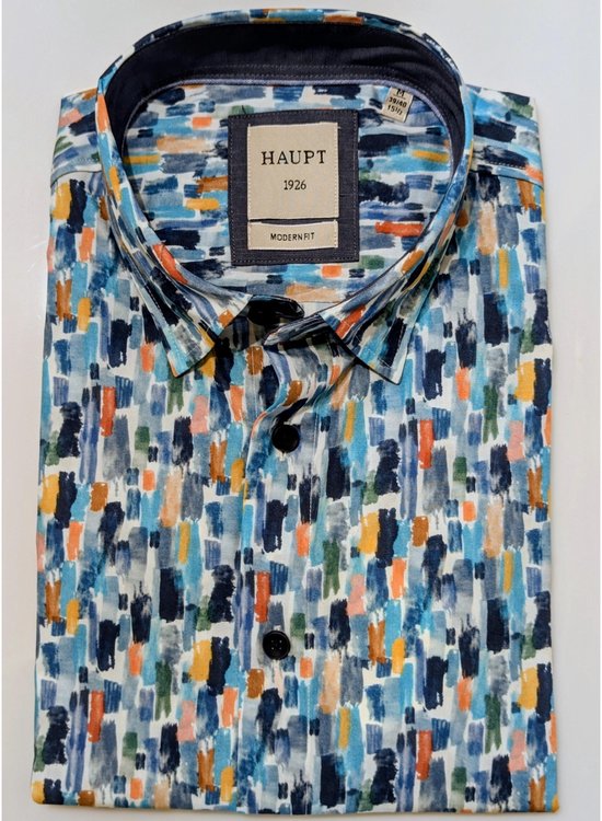 Haupt designshirt modern fit korte mouw paint