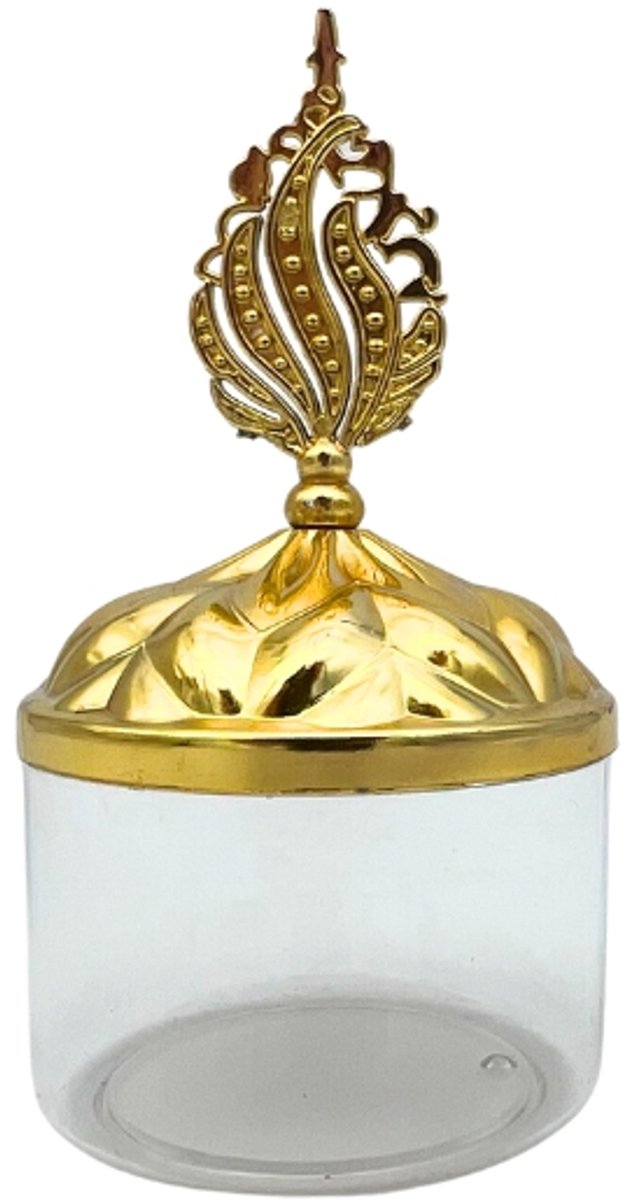 Daily Style – Potje – Met Veer Deksel – Goud – 6 stuks – Decoratie