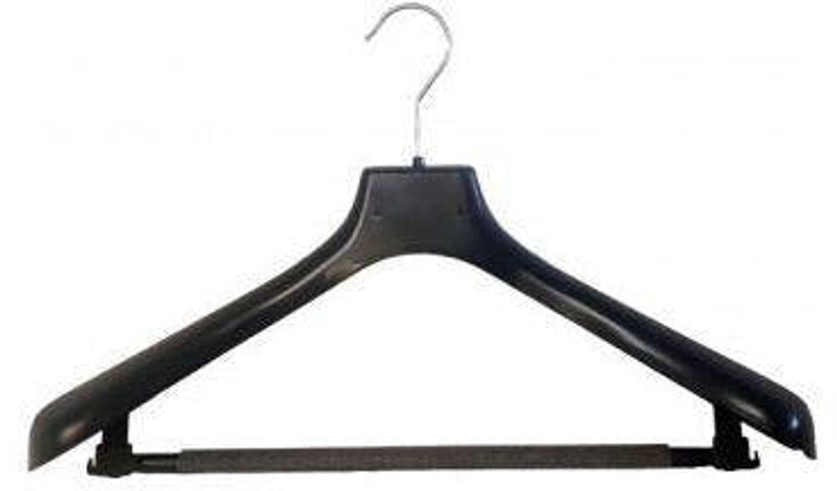 SM-42 ML - Zware mantelhanger met broeklat - Kunststof Hanger - Zware Hanger - Jas Hanger - Kostuum Hanger - Jogging Pak Hanger - Broek Hanger - Kleding Set Hanger - 20 stuks