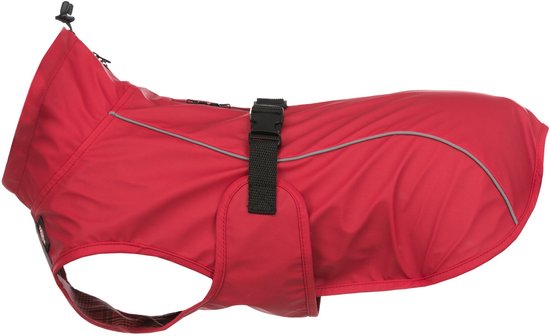 Trixie Regenjas Hond - Vimy - Rood - Ruglengte 62 cm - 3XL