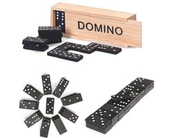 Domino Spel - Houten Domino Game - Luxe edition - 30-delig - in houten kistje - met spelregels - 16CM - Spel Dominostenen - Gezelschapsspel