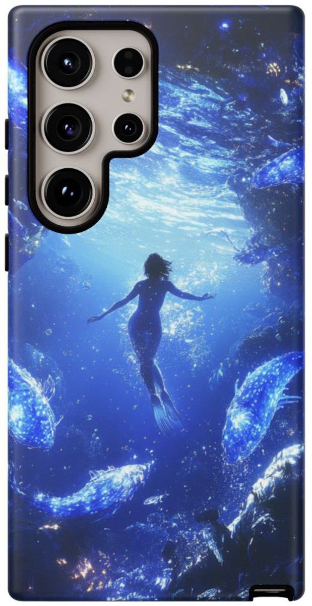 Bioluminescerend Onderwaterlandschap – Telefoonhoesje Geschikt voor Galaxy S24 Ultra