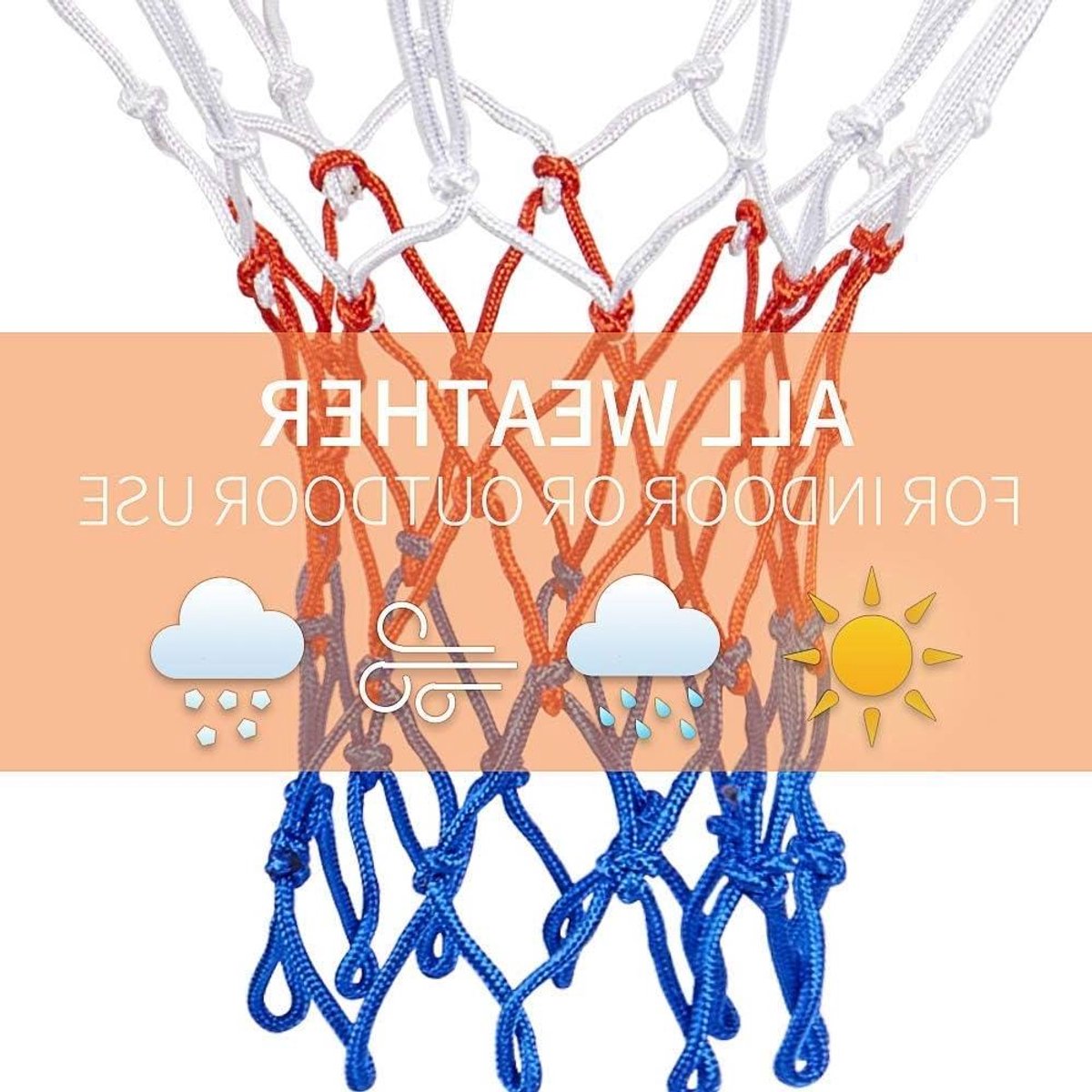 Reservenet basketbalnet - 2 stuks, duurzaam en weerbestendig - geschikt voor standaard basketbalringen buiten