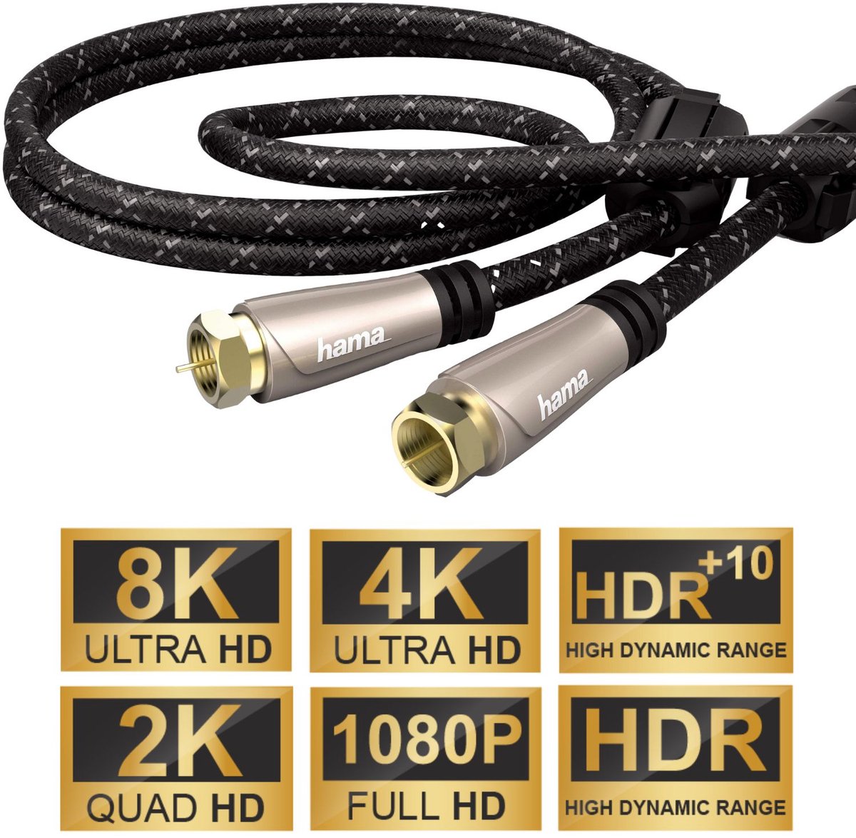 Hama 3m satellietkabel 120dB 8K/4K HD TV antennekabel met F-connector coaxkabel