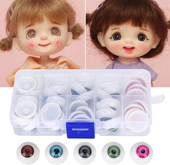 Halfronde Acryl Pop Beer - Ambachtelijke Plastic Ogen - Realistische Acryl Ogen voor Halloween Rekwisieten - Kleurrijke DIY Beer Ambachten Materialen voor Doe-het-poppen (20MM40 een doos) — afbeelding 3