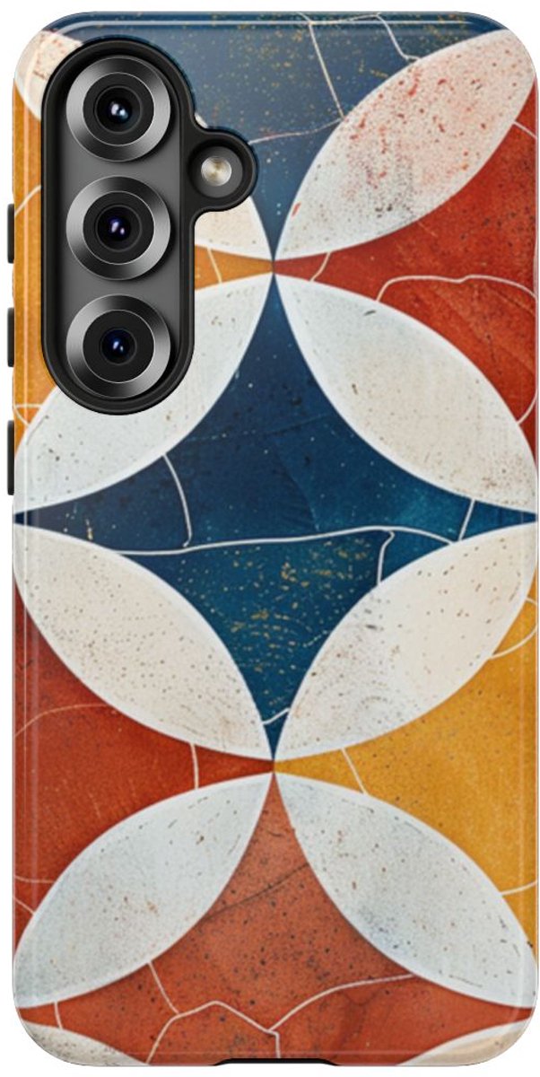 Geometrisch Retro Patroon – Telefoonhoesje Geschikt voor Samsung Galaxy S25