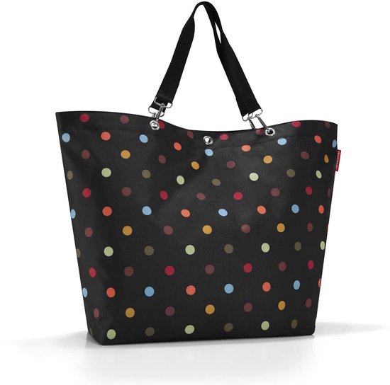 Sac à bandoulière Ibenzoa® Grand sac léger Sac shopping avec fermeture éclair et sangles de transport Sac de plage Zwart