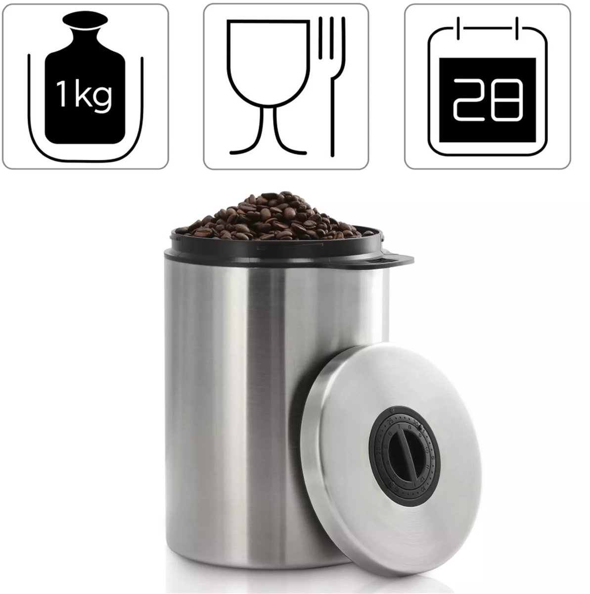 Xavax Kaffeedose für 1kg Kaffeebohnen (luftdichter Kaffeebohnen-Behälter mit Kaf