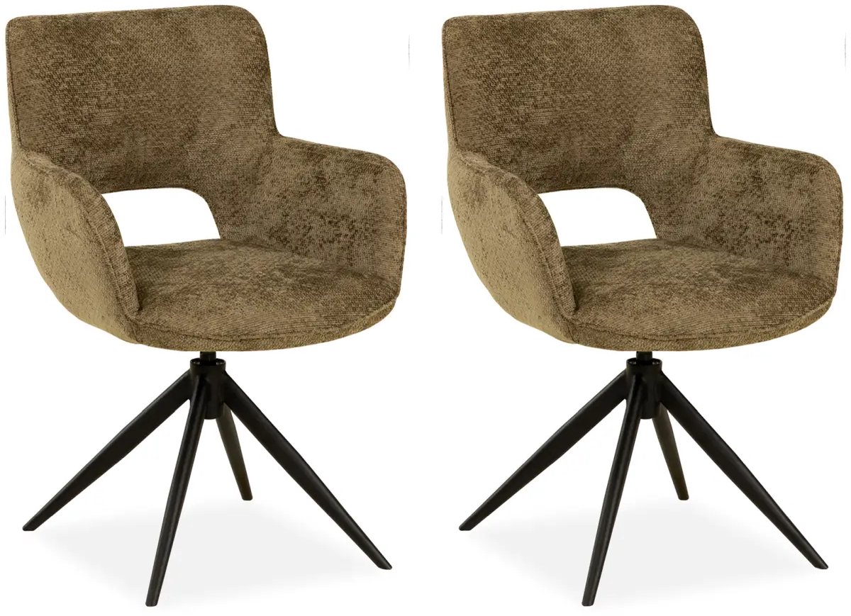 MX Sofa - Eetkamer stoel Darwin - Curry (set van 2 stuks)
