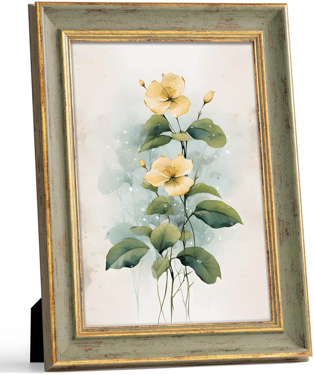 Vintage Antieke Fotolijst - Groen Goud - 1 stuk - 21x29.7cm