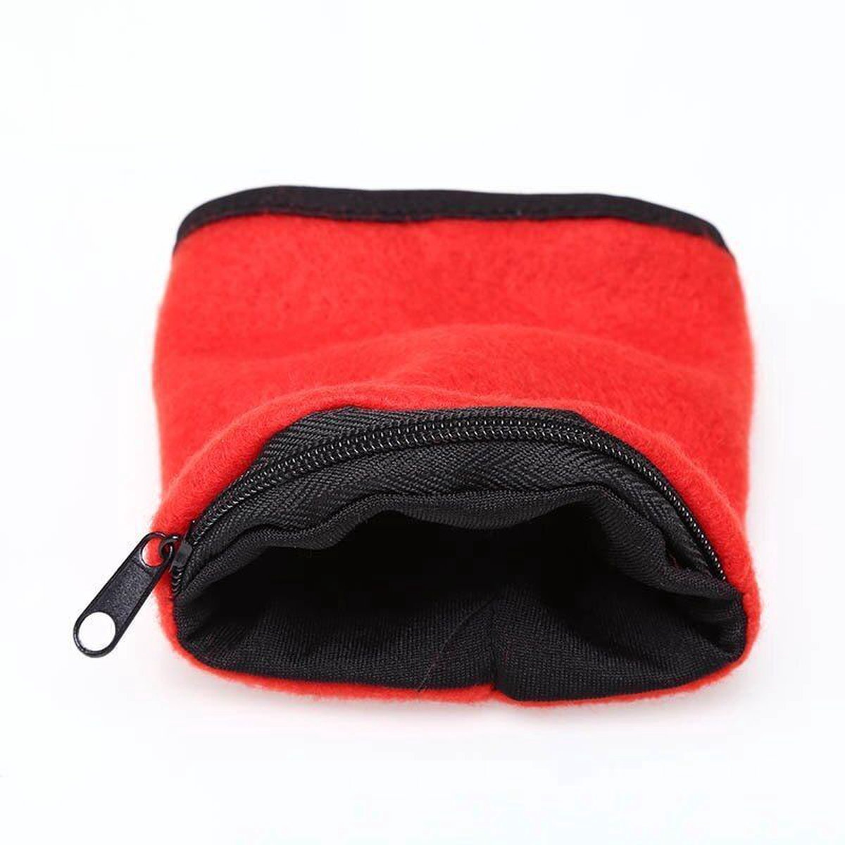 Zwart polsbandje met rits - Polsband met opbergruimte - Zweetband met opbergvak - Met Rits - Sport- en Fitnessbandje - 8 x 8 CM - Zwart/Rood - CHPN